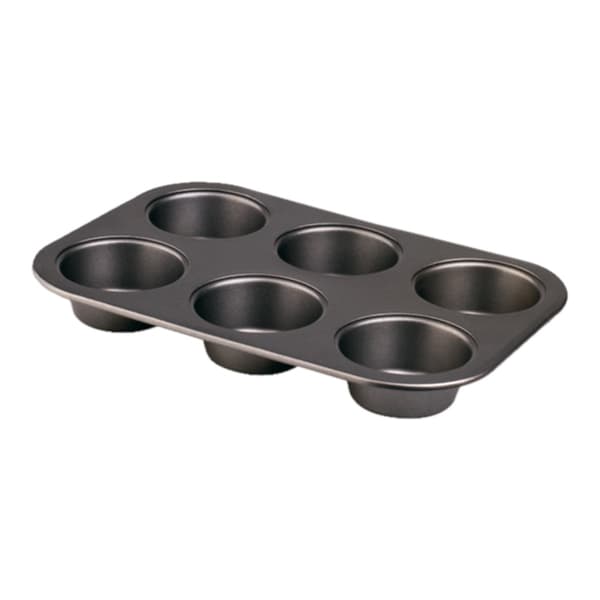 Bageform til muffins, cupcakes og cupcakes, non-stick 6-rums kulstofstål bakke