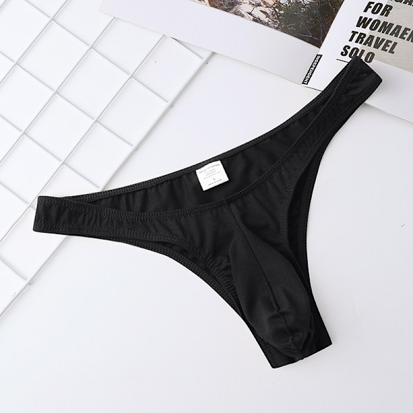 4-pack miesten stringit. L. Musta