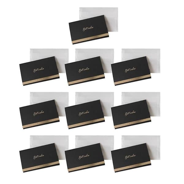 10-pack bröllopskort med kuvert, guldfolierad design tackkort röd