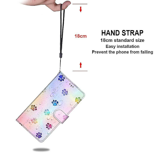 Fodral för ZTE Blade A71 Skydd Magnetiska Kortfack Kreativt Kattfot Mönster Plånboksfodral Coque