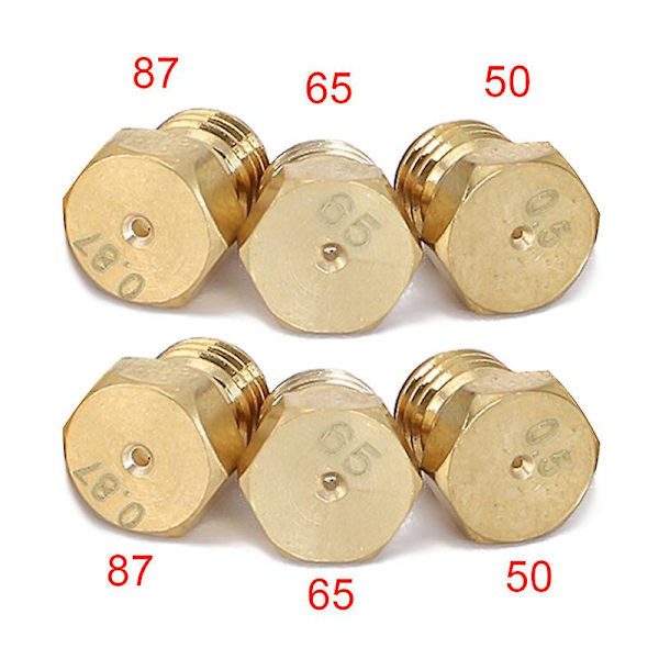 Fit Gas matlagningsapparater Set med 6 munstycken LPG Konverteringskit För Lpg Gasbrännare Gänga M6*075 Universal Brännare Gasmunstycke Injektorer