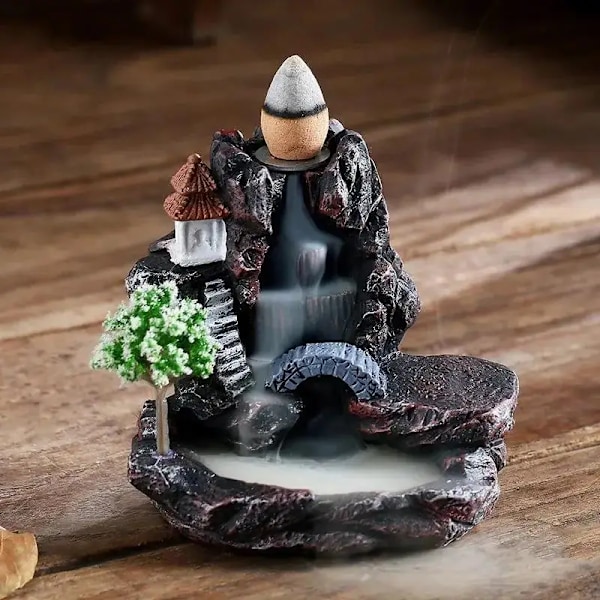 Backflow Røgelsesholder Vandfald Røgelsesbrænder Boligindretning Aromaterapi Ornament Røgelseskegler med Backflow Røgelseskegler WHITE