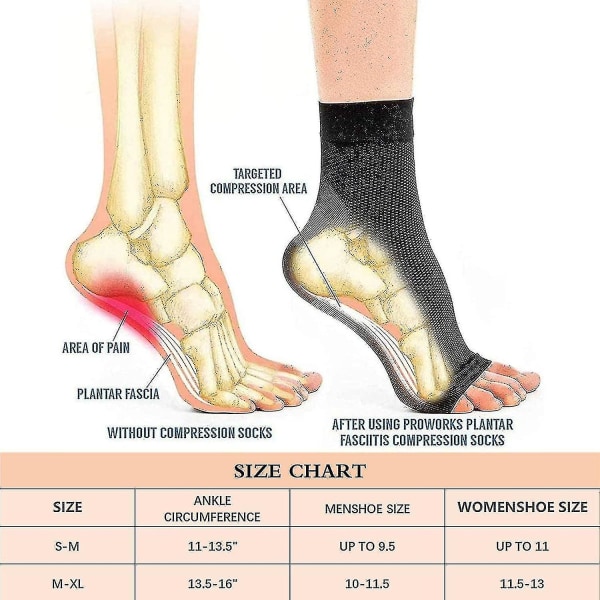 3 par nevropatisokker, beroligende sokker for nevropatismerter, senebetennelseskompresjonssokker, plantar fasciitt, ​​nevropati L XL White