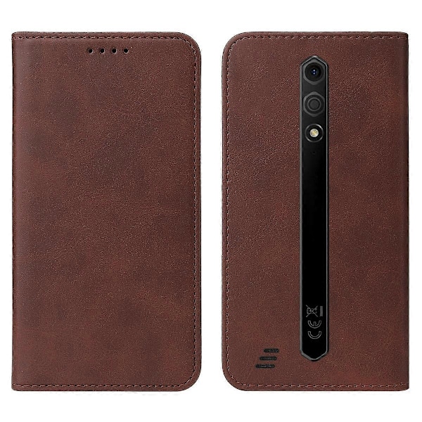 Magnetisk Stängning Läder Telefonfodral Brown For Ulefone Armor X12