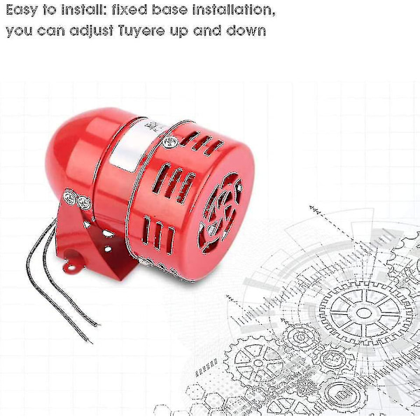 Larm 220v Kraftfull Utomhus, Sirenalarm 120db, Röd Motorgenomföring Sirne Mtal Horn Industri Båtlarm Ruikalucky