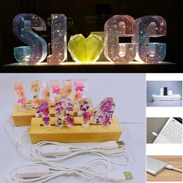Resin Art Light Base For Crystals Glass Art Colorful Light Display Base Stand