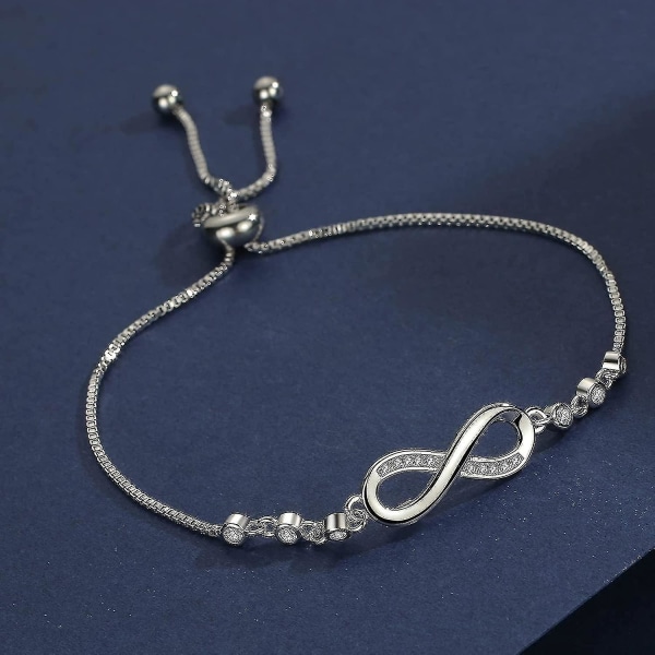 2st armband för kvinnor, vitguldpläterat kärlekshjärta armband med cubic zirconia vänskapsarmband, födelsedagspresent för kvinnor, dam smycken present