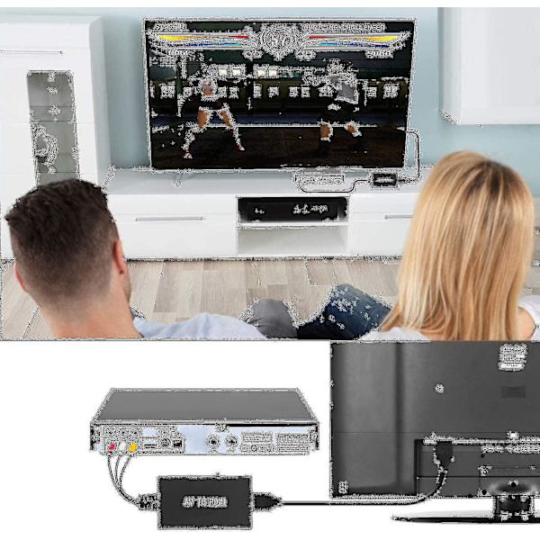 RCA til HDMI-konverter, komposit til HDMI-adapter understøtter 1080p Pal/ntsc A Fiis