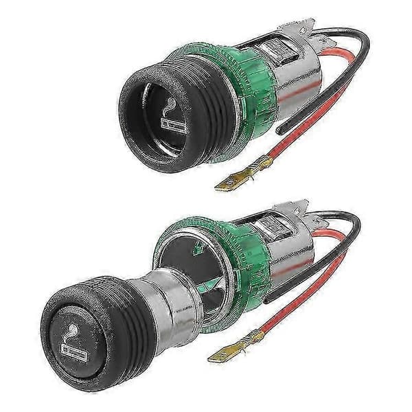 Cigartænder indbygningsstik med belysning 12V/24V