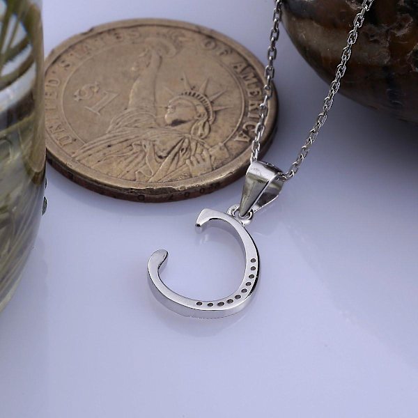 Dww-halsband Hänge Bokstav C Namn Och Bokstav Halsband Presentidéer Till Vänner - 925 Sterling Silver Och Zirkon Inläggning