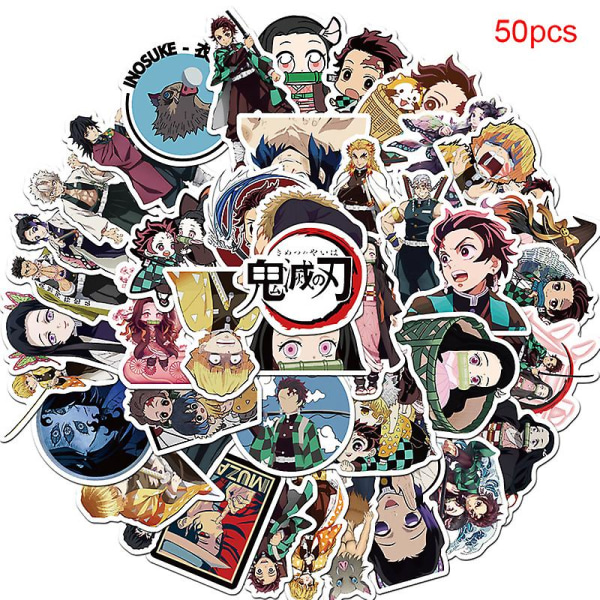 50 stk Anime Stickers Laptop Skateboard Bagasjedekal Vanntette klistremerker