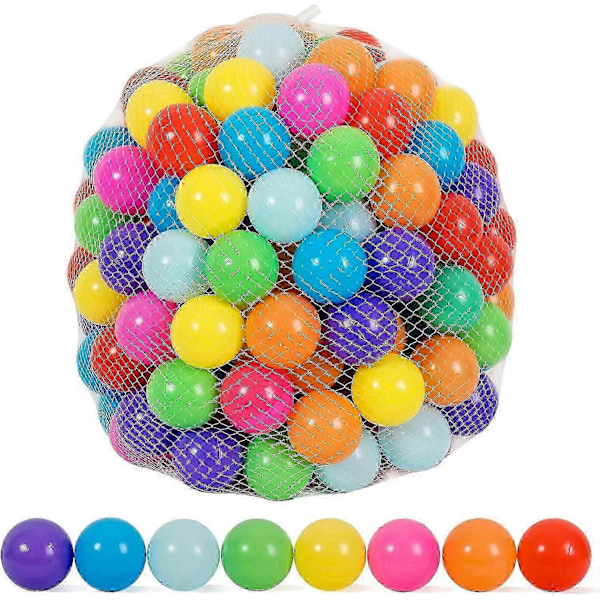 Ballbinge for babyer, baller til ballbinge for småbarn 1-3 år, slitesterke og trygge baller, lett å rengjøre, plastballer til ballbinge (5,5 cm, 100 stk)
