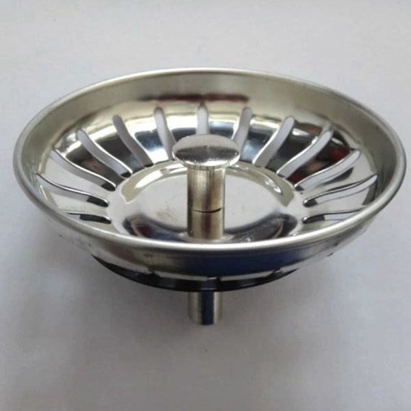 2x Diameter 78mm Rostfritt Stål Diskbänkssil Propp Avfall Plugg Diskbänksfilter