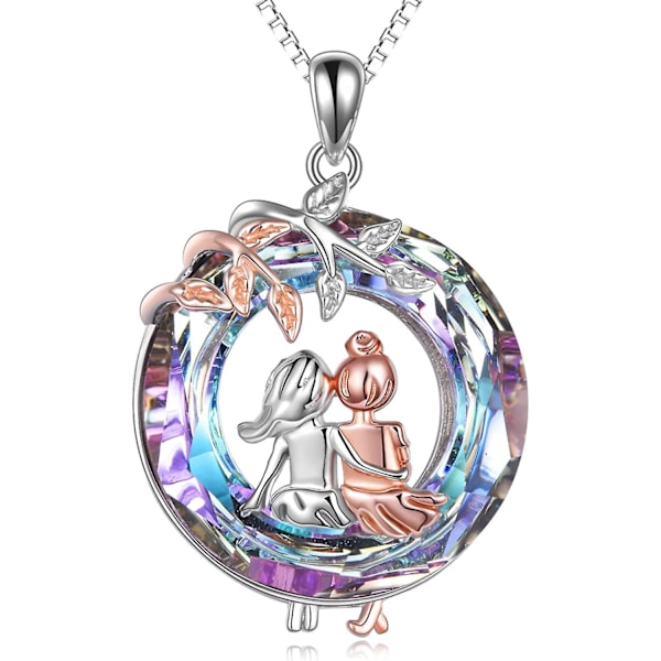 Systerpresenter från syster Sterling Silver Hjärthalsband Kvinnlig vänskaps smycke