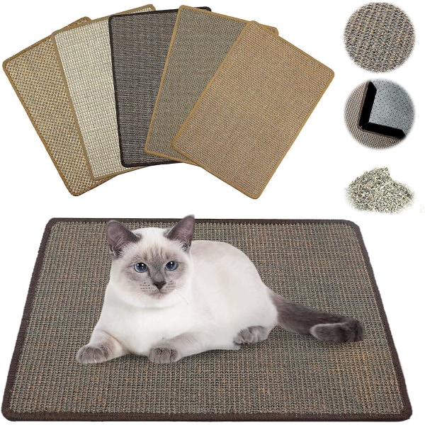 Cat Scratch Mat - Sisal, kestävä liukumaton sisalmatto, sopii lattialämmitykseen, Claw Care Sisal matto seinälle ja lattialle (satunnainen väri) 40 * 60 cm