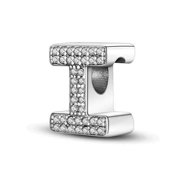 26 A-Z Alphabet Beads Silver Plated LOVE Letter Charm Fit Original Pandora Charms Bracelet Bangle CZ Zircon Bead Jewelry
