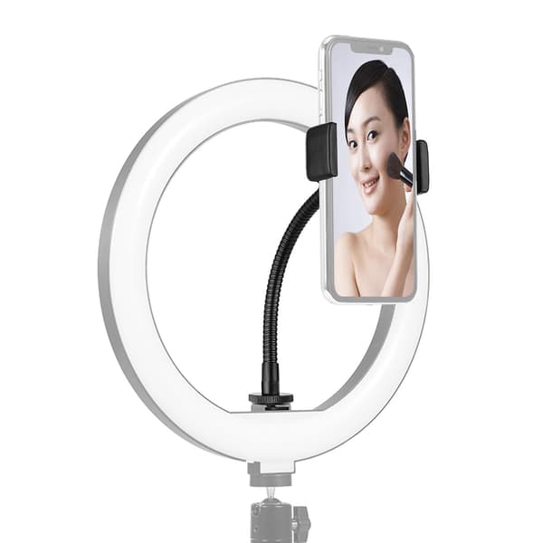 Foldbar Telefonklemmeholder Stand med Cold Shoe-montering til LED Ring Light Smartphone-montering Kompatibel med iPhone Android