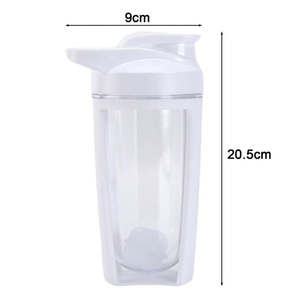 550 ML Shaker Cup Protein Shaker Flaske med stor kapasitet Lekkasikker blandeflaske for hjemmekontorskole Black