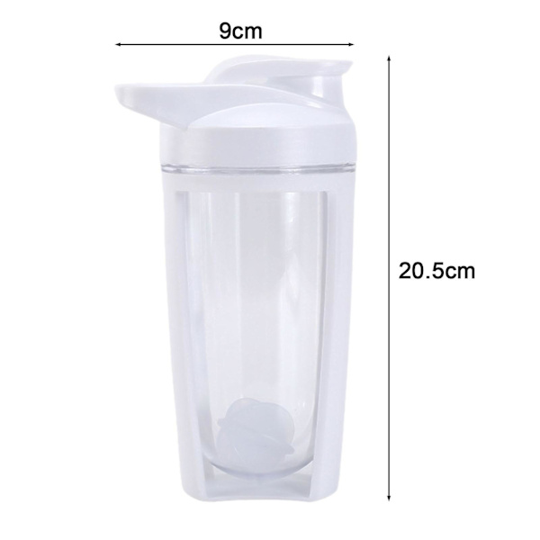550ML Shaker-kuppi, suuri proteiinishaker-pullo, tiivis sekoituspullo kotiin, toimistoon, kouluun Black