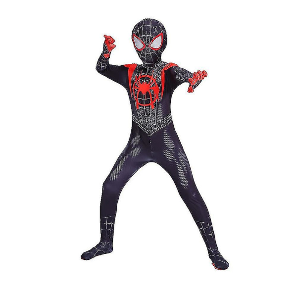 Kids Spiderman Cosplay kostymesett Miles Morales Morsom Jumpsuit 9-11 Years