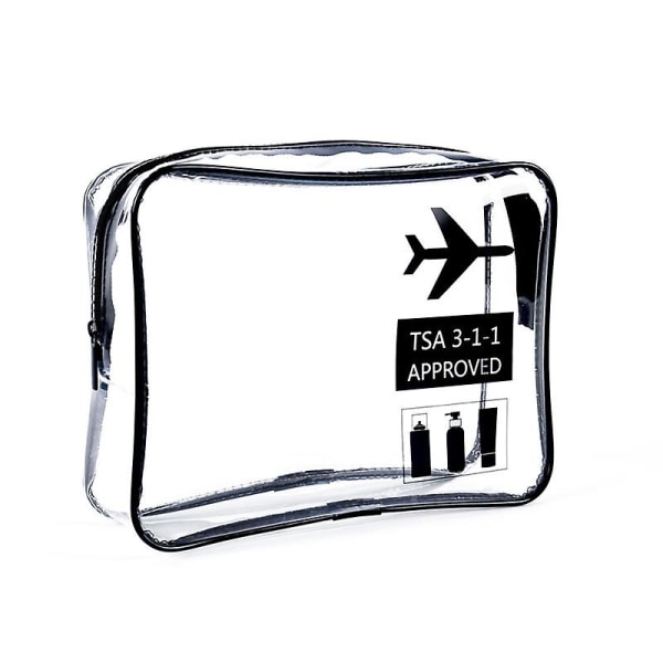 Gennemsigtig toilettaske - 2 X Airplane klare tasker - Væskebærende toilettaske - Gennemsigtig unisex toilettaske, sort