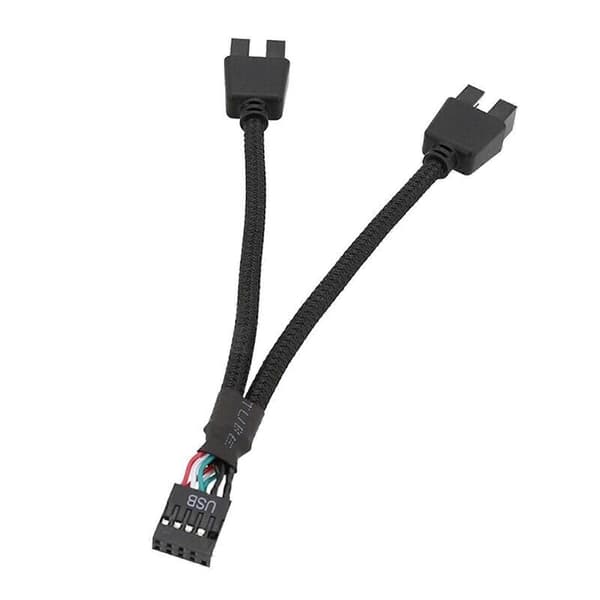 Moderkort USB 2.0 9-stifts Header 1 till 2 Förlängningshub Splitter Adapter ConvertGu