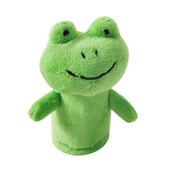 Tecknad djur Finger Puppets Set Baby Pedagogiska fingrar Leksaker Barn present Grön groda
