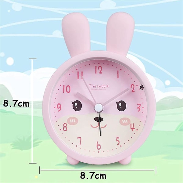 Børnevækkeur Til piger uden at tikke,kanin Børnevækkeur Silent Alarm Clock W Pink