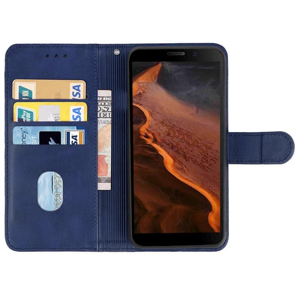 Læder Telefon Cover til Doogee S61/S61 Pro Blue