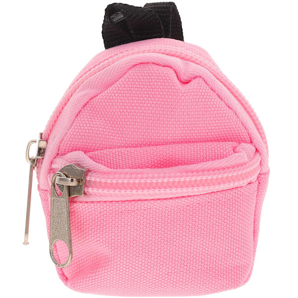 Docka Mini Ryggsäck Dekorativ Docka Skolväska Docka Polyester Ryggsäck Dekor Pink 8X7.5cm