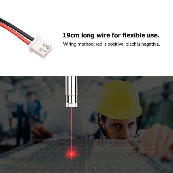 650nm 250mw rød laserlinjelokalisering Laserhoved Cnc-gravør Fokuseringsmodul Laserstrålelokalisator Justerbar brændvidde Laser Red dot