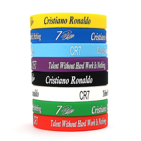 8 st Cristiano Signatur Armband Cr7 Sport Fotboll Stjärna Silikon Armband