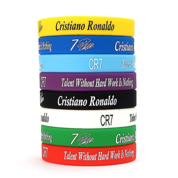 8 st Fotboll Cristiano Signature Armband Cr7 Sport Football Star Silikonarmband