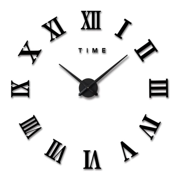 DIY Veggklokke Timer 3D Stor Svart