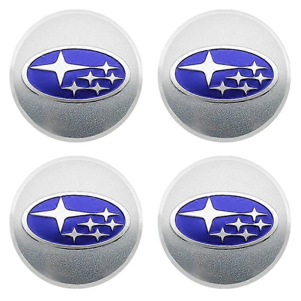 4 stk 56+60mm Dekknav Deksel Klistremerke Felg Deksel Bil Emblem Styling For Subaru STI Impreza Forester XV Tribeca 56mm Silver
