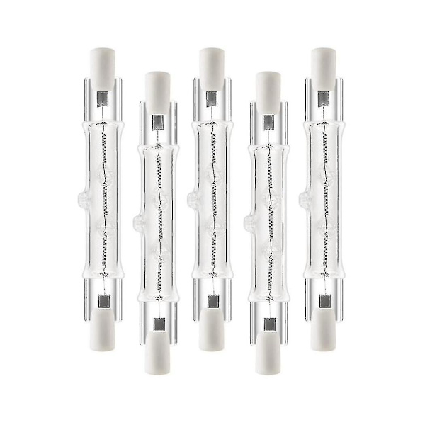 5 Pak R7s 118mm 300w 230v, r7s Halogen Lineær Pære, Dæmpbar Halogenlampe Til Byggearbejde