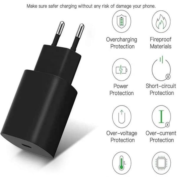 25W Samsung Hurtiglader Adapter & Kabel USB-C 2m
