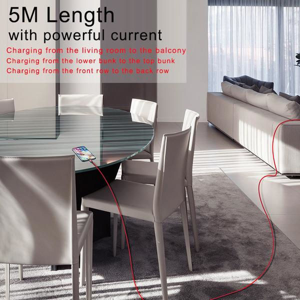 Extra lång 5M iPhone-kabel röd