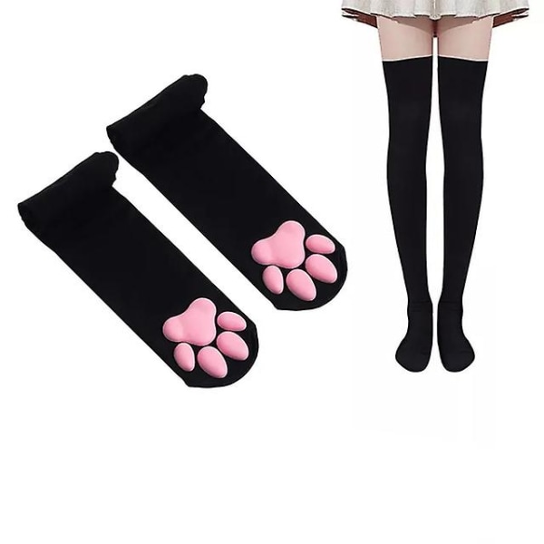 Sweet Cat Kawaii Girls Knähöga strumpor 3d Cat Claw Cat's Paws Strumpor över knä strumpor Kvinnor Sexiga Långstrumpor Cosplay Lolita