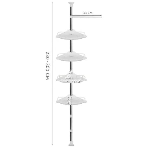 Shower Shelf Corner Adjustable / Bathroom Shelf - 4 Shelf Spaces