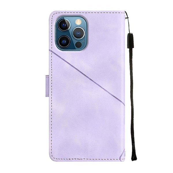 Veske til Iphone 12 Pro Cover Flip Magnetisk Lær lommebokkortholder kompatibel med Iphone 12 Pro-deksel Purple