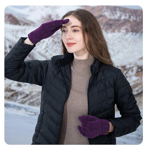Strikkede Handsker \"Touchscreen Handsker Damer, Varme Strikkede Handsker\" (2 Par) 17 wine red