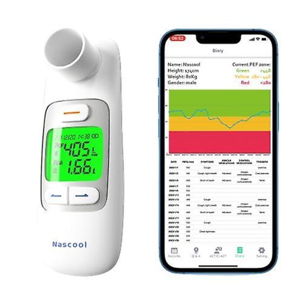 Peak Flow Meter Med Bluetooth