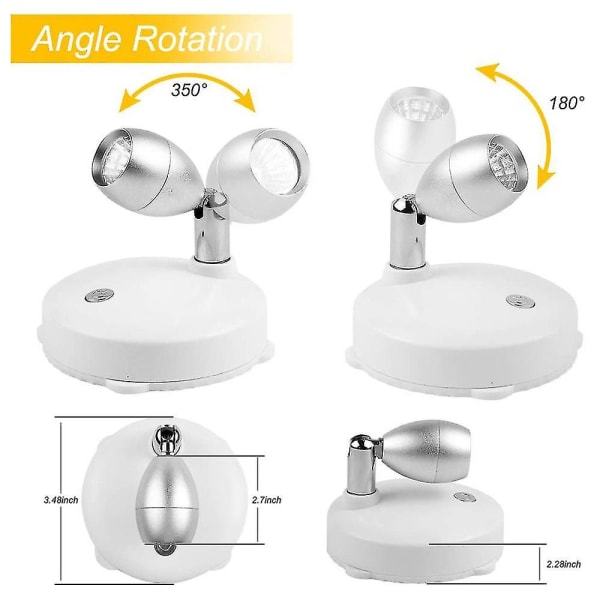 Rgb trådlös led-spotlight, dimbar uplight med fjärrkontroll, 2 st