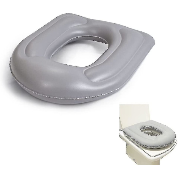Toalettsetepute, oppblåsbar toalettstøttepute med sugekopper Passer standard langstrakt toalettsete, bad
