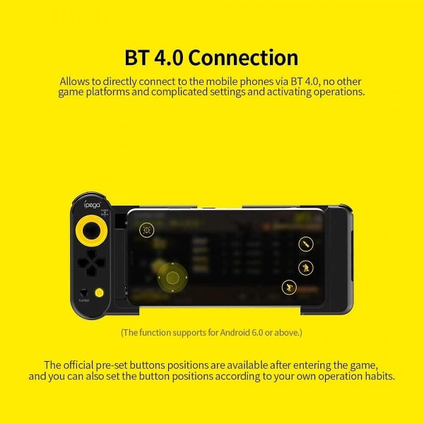 Ipega Pg-9167 Bt 4.0 Kablosuz Gamepad Gerdirilebilir Spillkontroller Joystick Iin Android Cep Telefonu/pc/nettbrett Siyah
