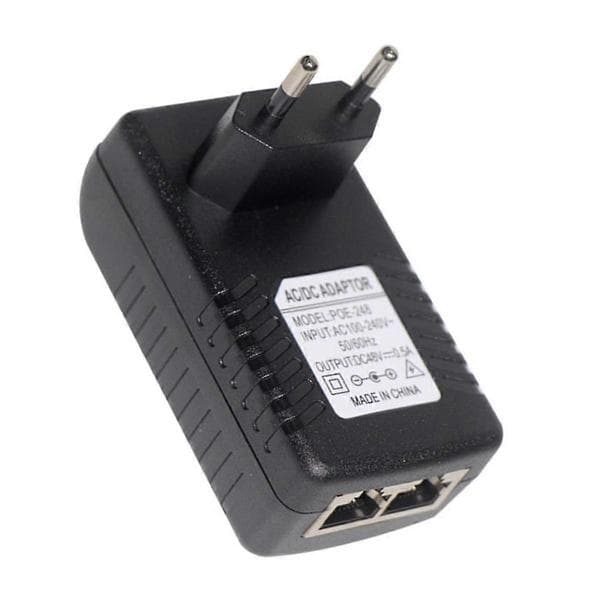 Poe-injektor Strømadapter Til Ipc-kamera Dc24V 1A Eu-stik