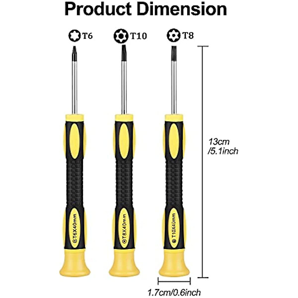 Skruvmejselset Precision Säkerhet T6 T8 T10 Torx Skruvmejselset Kompatibelt Med Ps5 Ps4 Ps3 Xbox