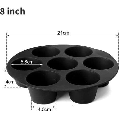 Silikone kageform til airfryer, mikrobølgesikker, 20 cm (8 tommer)
