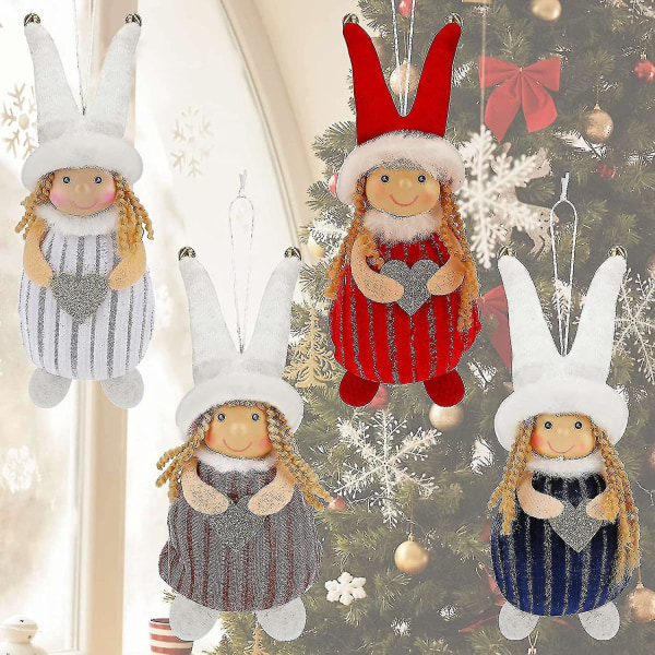 Juleengeldukkepynt Julepynt Hengende Plysj Engelanheng Minileke Søt Dukkeheng Juletredekor til jul Hjemmeferie